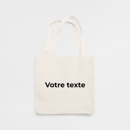 Tote bag à personnaliser - 50 styles d'écritures, 32 couleurs de texte